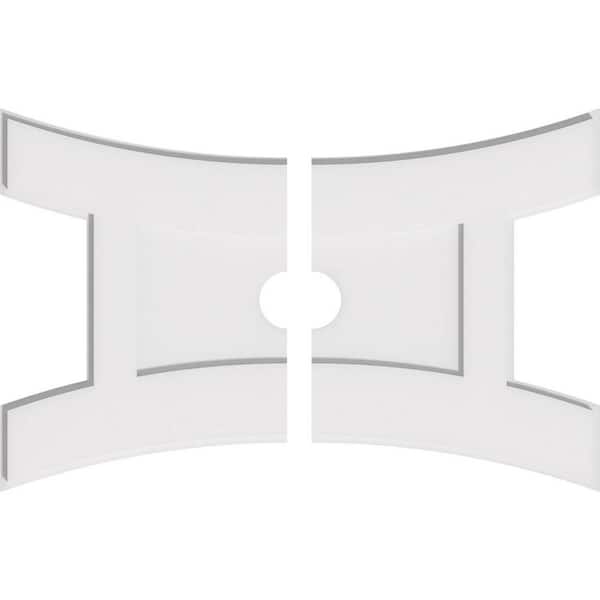Ekena Millwork 30 in. W x 20 in. H x 3 in. ID x 1 in. P Haven Architectural Grade PVC Contemporary Ceiling Medallion (2-Piece)