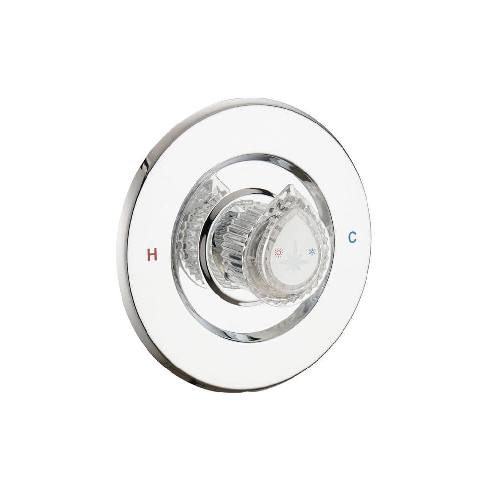 Single Knob Bathtub Shower Valve Trim Kit, Polished Chrome, Temperature Control Handle, Hot Cold Marked Escutcheon Plate price history on PriceWatchPro