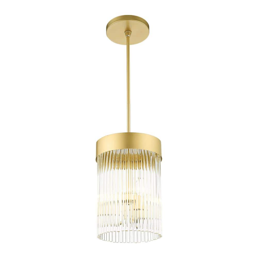 Mini Norwich Crystal Chandelier with Soft Gold Drum Shade