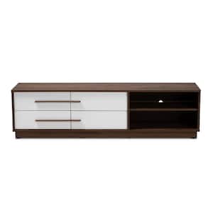 Mette White and Walnut TV Stand