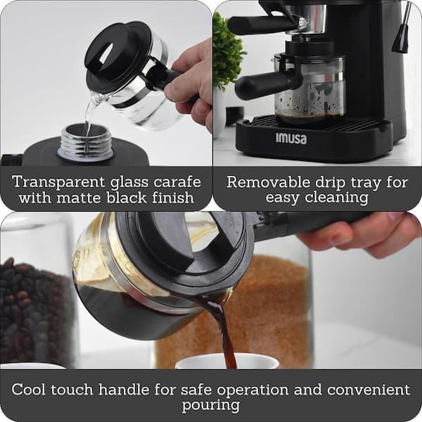 IMUSA IMUSA Electric Espresso/Cappuccino Maker 4 Cup 800 Watts