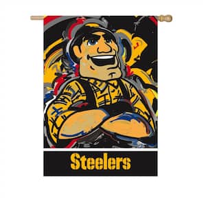 29 in. x 43 in. Pittsburgh Steelers Justin Patten Artwork Mascot House Flag