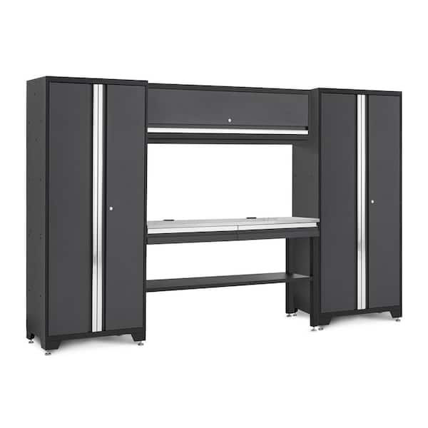 Bold Series 120" W x 76.75" H x 18" D Pre Assembled 24-Gauge Steel 5-Piece Garage Storage System Set in Gray, SS Worktop