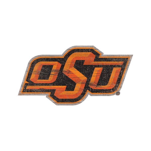 OK State Distressed Logo Cutout Decorative Sign