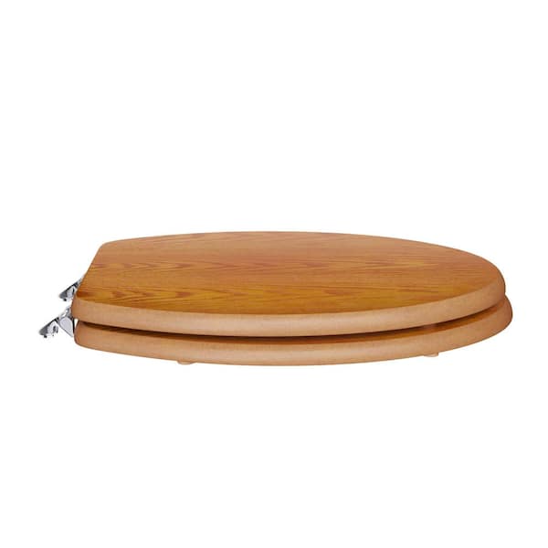 JONES STEPHENS Decorative Wood Elongated Closed Front Toilet Seat