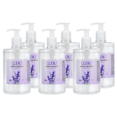 Clenz 16 oz. Lavender Scented Instant Gel Hand Sanitizer with Pump (6-Pack)