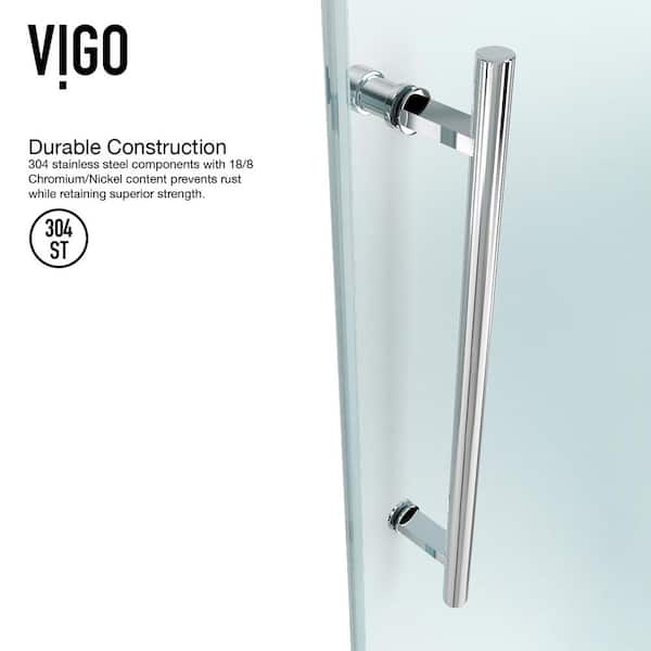 Winslow 36 in. L x 48 in. W x 80 in. H Frameless Sliding Rectangle Shower Enclosure Kit in Chrome with Clear Glass