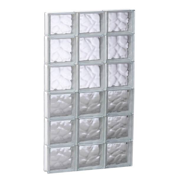 Clearly Secure 23.25 in. x 44.5 in. x 3.125 in. Frameless Wave Pattern Non-Vented Glass Block Window