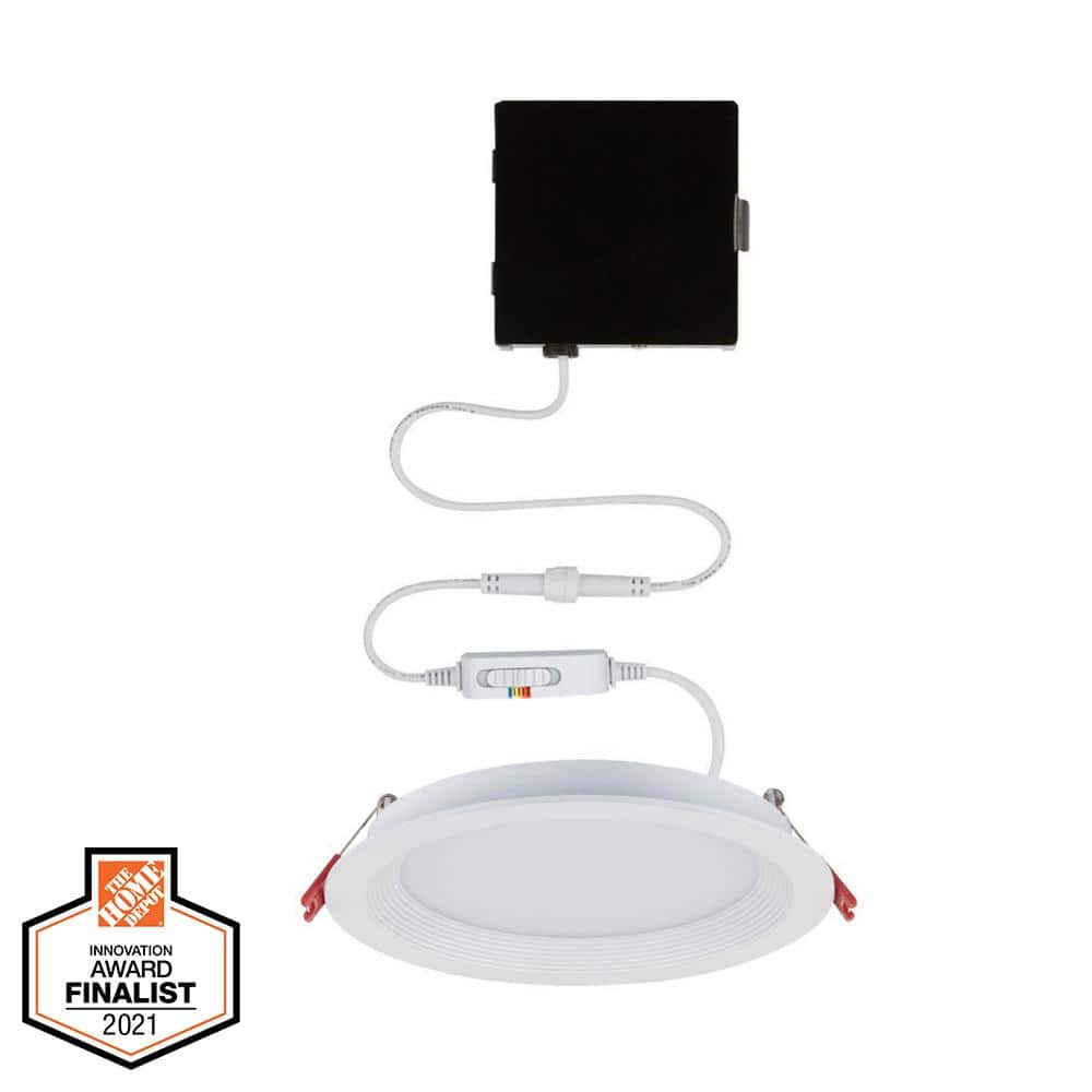 Slim Baffle Integrated LED 6 in Round Adj Color Temp Canless Recessed Light