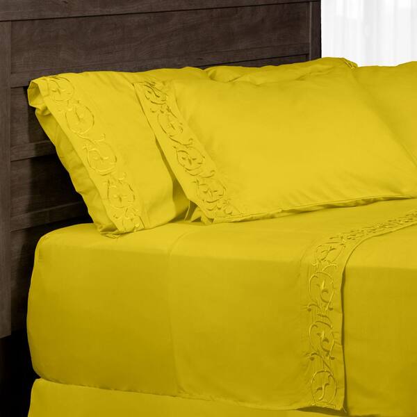 6Piece Yellow Microfiber Twin Sheet Set RMBSYLWT The Home Depot