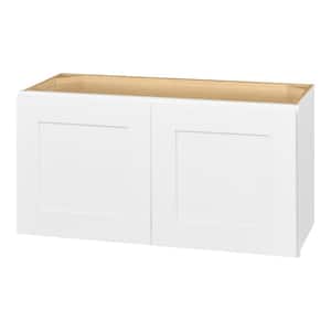 Avondale 30 in. W x 12 in. D x 15 in. H Ready to Assemble Plywood Shaker Wall Bridge Kitchen Cabinet in Alpine White