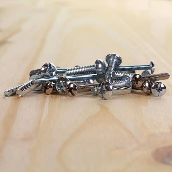 100-Pack #8-32 X 3/8" Machine Screws - Pan Head Slotted Zinc Plated Steel Fasteners