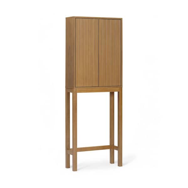 Tremolo 24 in. W x 68 in. H x 9 in. D Natural Over the Toilet Storage with Adjustable Shelves and Push-Open Doors