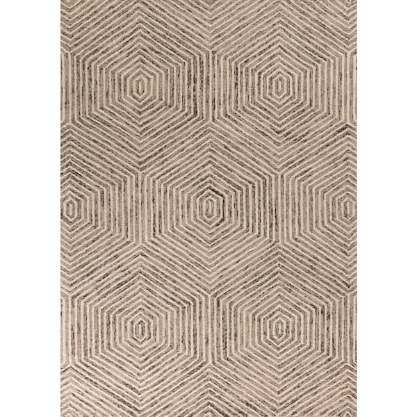 MILLERTON HOME Honeycomb Ivory 8 ft. x 10 ft. Area Rug