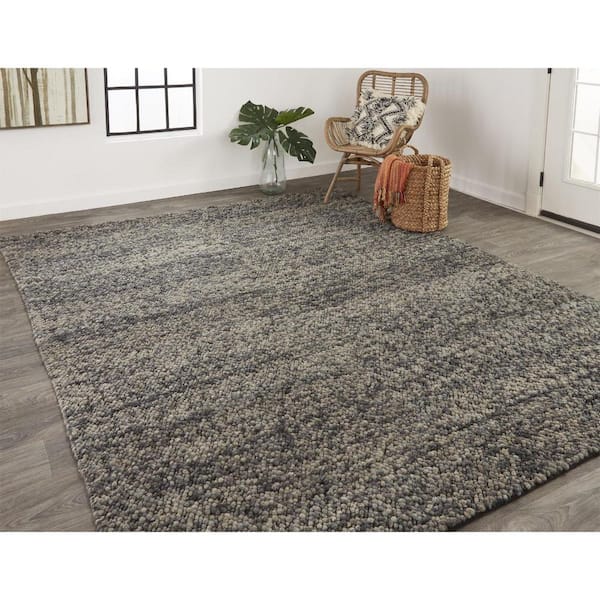 4 x 6 Gray, Black Solid Color Area Rug