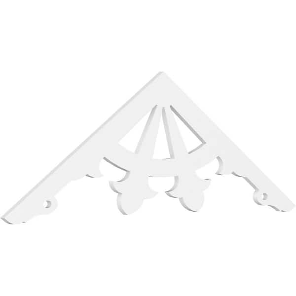Ekena Millwork 1 in. x 72 in. x 24 in. (8/12) Pitch Riley Gable Pediment Architectural Grade PVC Moulding