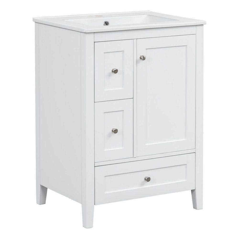 Modland NURVIA 24 in. Single Sink Freestanding White Bath Vanity