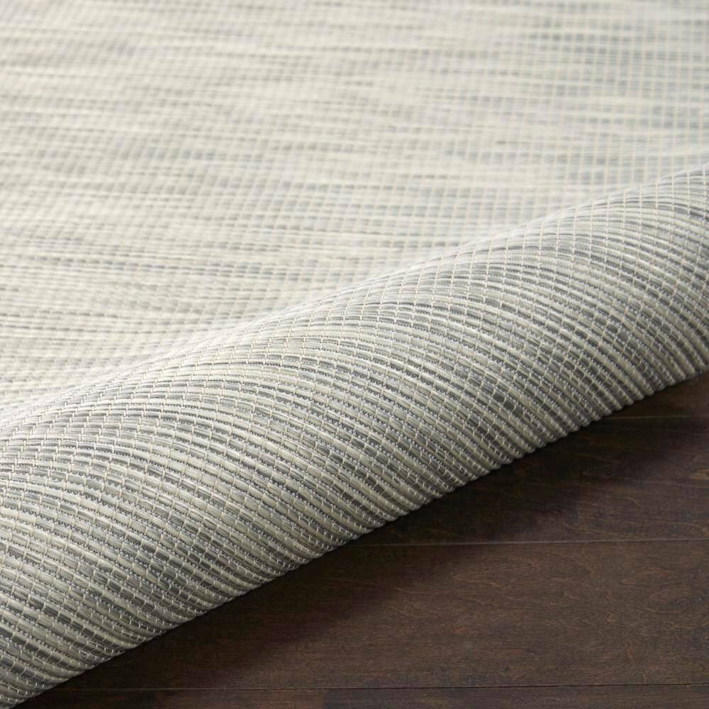 Light Grey Synthetic Flat Woven Runner Rug 2'2" x 10'