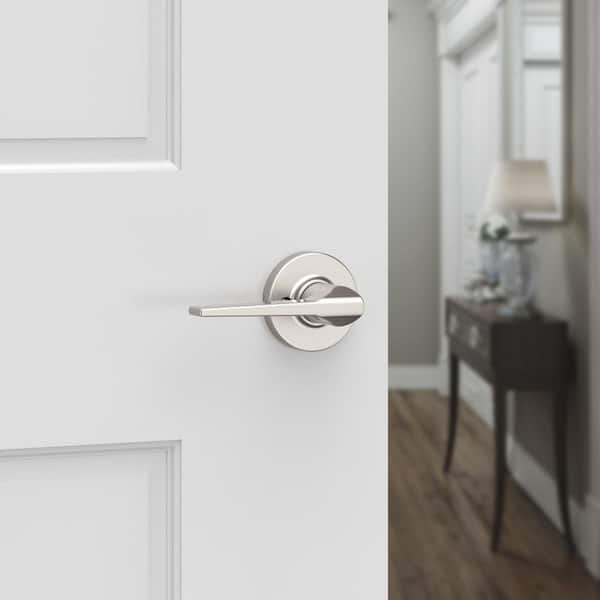 Kwikset Hollis Round Rose Satin Nickel Passage Hall/Closet Door