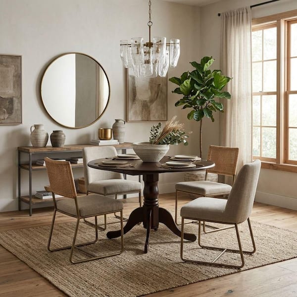 Rich Mocha Solid Wood Dropleaf Dining Table