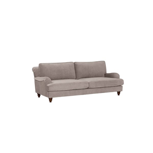 Westgate 86 in. English Roll Arm Rectangle Sofa with 100% Performance Fabric in Braque Flint Dark Grey