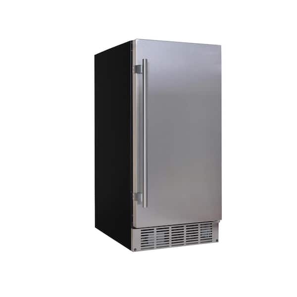 15 in. Wide 20 lbs. Built-In Ice Maker in Stainless Steel and Black with upto 25 lbs. Daily Ice Production