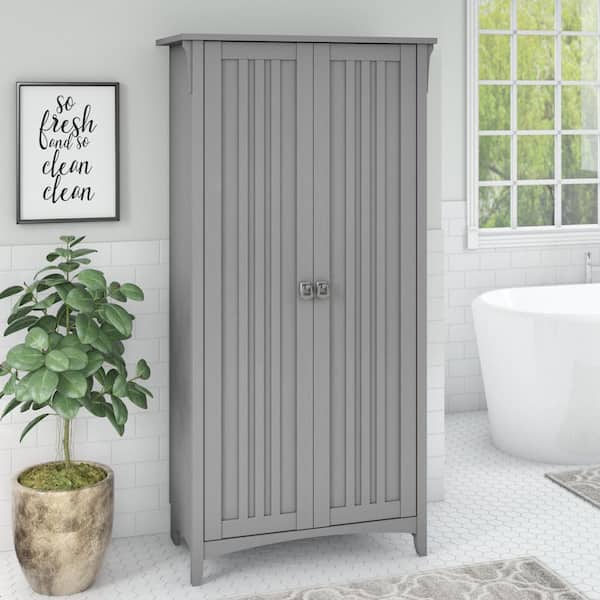 Bush Furniture Salinas Cape Cod Gray 62.95 in. Accent Storage Cabinet with Doors