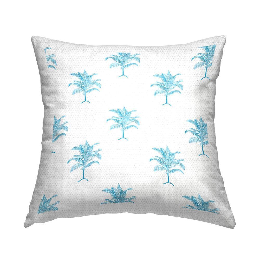 Blue Patterned Palm Trees Blue Square Outdoor Throw Pillow price history on PriceWatchPro
