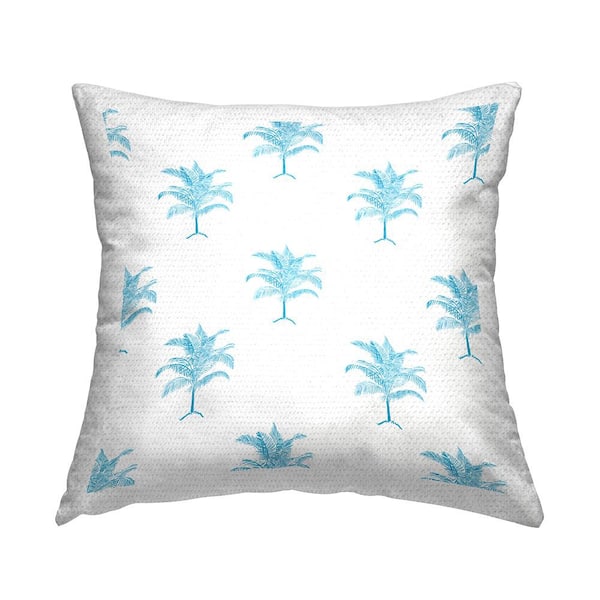 Stupell Industries Blue Patterned Palm Trees Blue Square Outdoor Throw Pillow