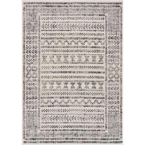 Greig Black Charcoal Light Gray 8 ft. x 10 ft. Area Rug