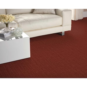 Suspicion - Cayenne - Red 13.9 ft. 71 oz. Wool Texture Installed Carpet