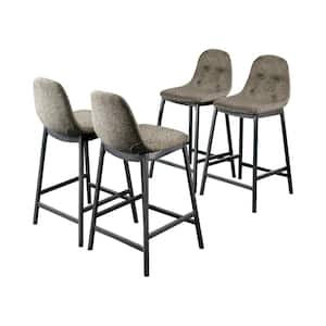 Joshitha 33.25 in. H Dark Gray and Gray Counter Height Chairs (Set of 4)