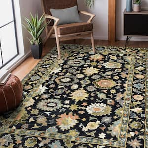 Empress Black 5 ft. x 8 ft. Western Area Rug