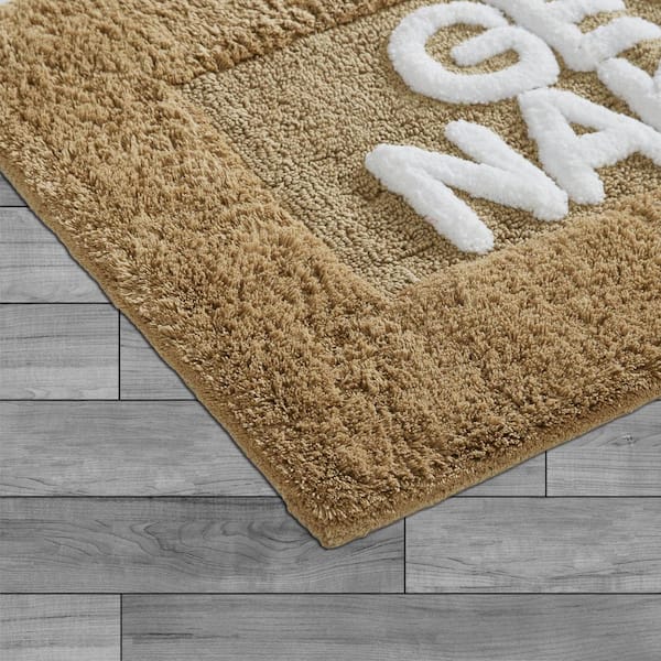 Novelty Beige 21 in. x 34 in. Get Naked Cotton Bath Rug