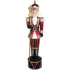 6 ft. Christmas Jeweled Nutcracker Greeter with Staff and Long-Lasting 22 LED Lights