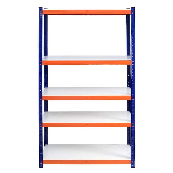 35.4 in. W x  70.8 in. H x 15.7 in. D Heavy Duty Iron Garage Storage Shelves Rectangular Bathroom Storage Shelf in Blue