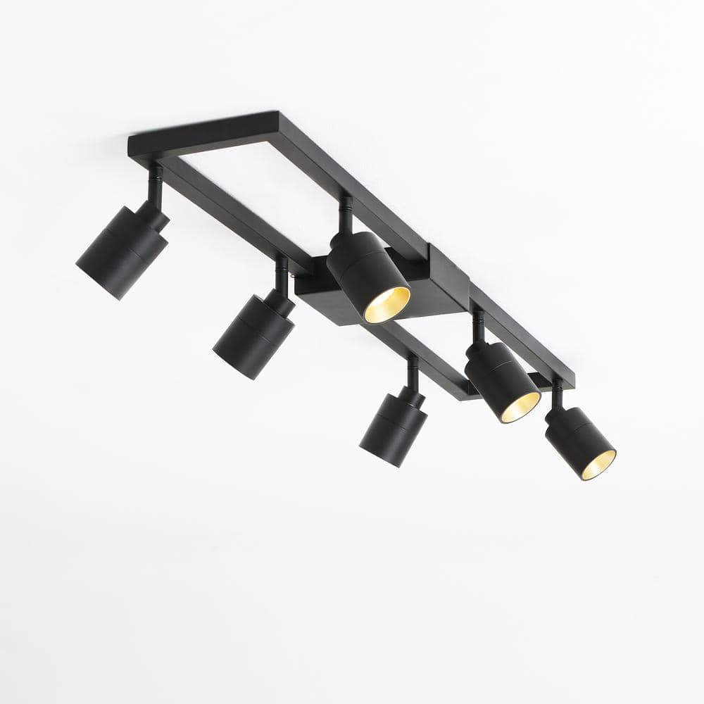 Shura Matte Black 6-Light LED Square Track Light