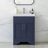 HOMEVY STUDIO Agnea 24 in. W x 21 in. D x 35 in. H Single Sink Freestanding Bath Vanity in Marine Blue with White Quartz Top CS1905-24-04QZ