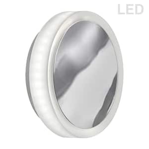 Topaz 12-Watt 1-Light Polished Chrome Integrated LED Wall Sconce with White Acrylic
