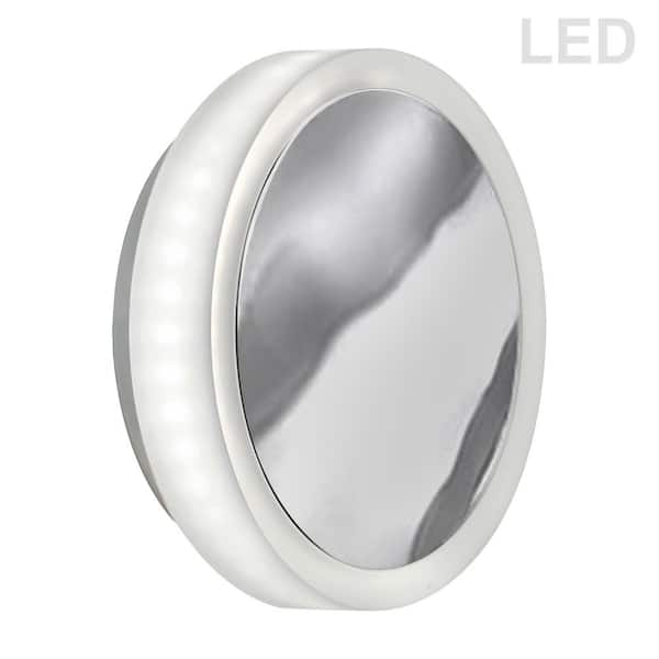 Dainolite Topaz 12-Watt 1-Light Polished Chrome Integrated LED Wall Sconce with White Acrylic