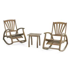 Sunview Grey 3-Piece Wood Outdoor Patio Conversation Seating Set