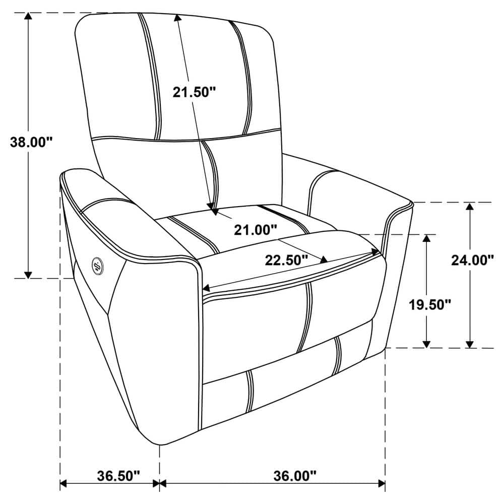 Dark Brown Faux Leather Power Recliner Chair
