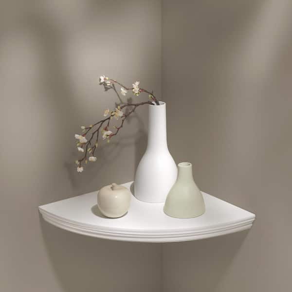 PROFILE 17.7 in. x 17.7 in. x 1.8 in. White MDF Floating Decorative Wall Shelf with Brackets