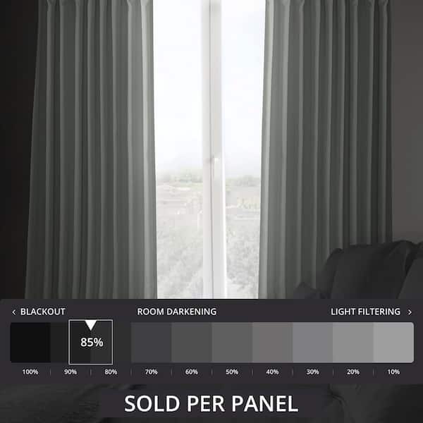 Oyster White Faux Linen Extra Wide Room Darkening Curtain - 100 in. W X 96 in. L (1 Panel)