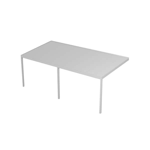 Contempra Aluminum 16 ft. x 10 ft. White Insulated Roof Patio Cover, 2 Utility Beams, 40 lb. Snow Load and 3 Posts
