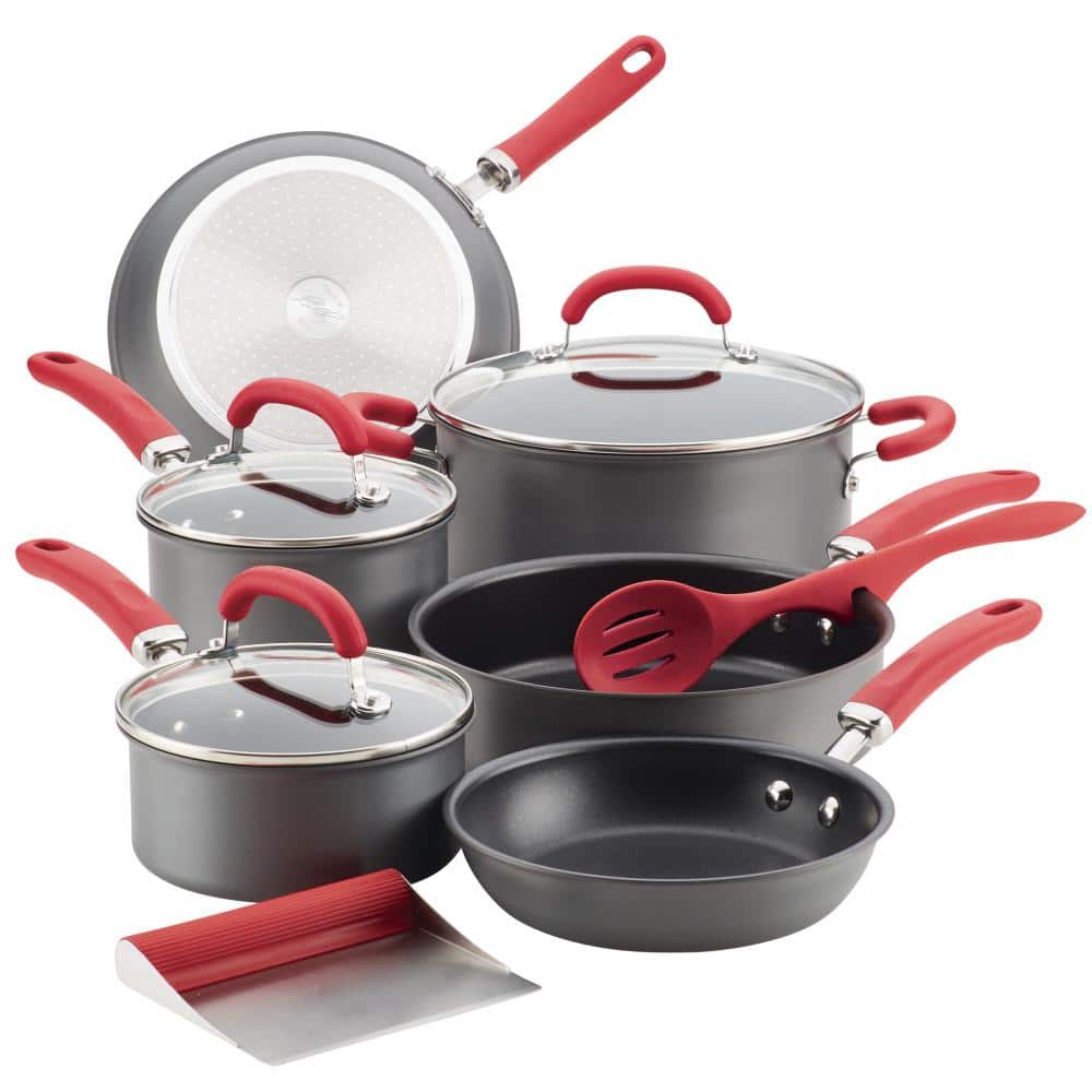 11-PIECE SHINY RED EPICURIOUS COOKWARE - household items - by