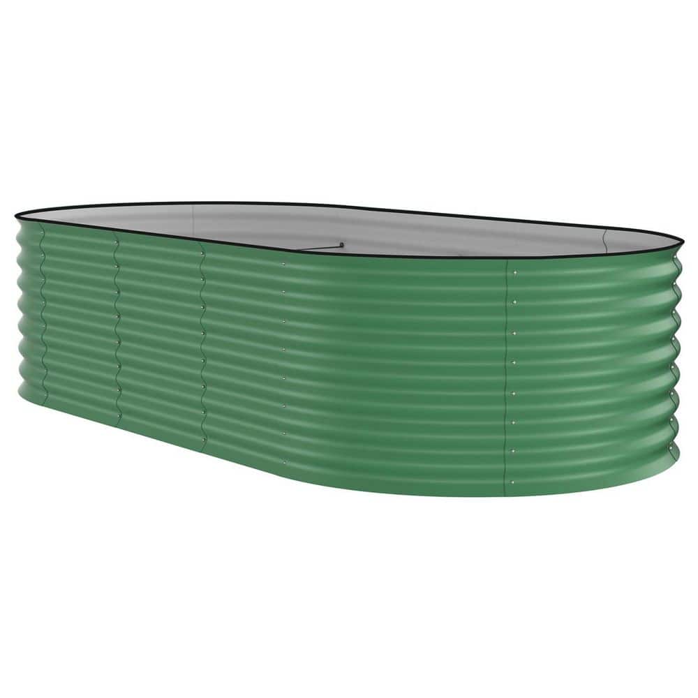 8 ft. x 4 ft. x 2 ft. Outdoor Oval Galvanized Steel Green Raised Garden Bed with Open Bottom price history on PriceWatchPro