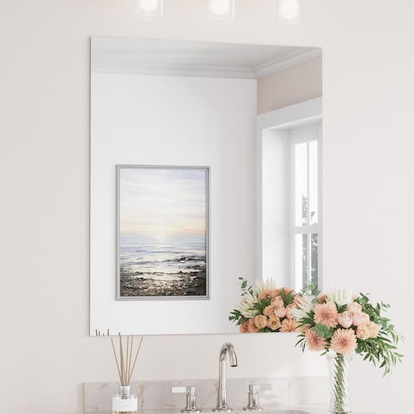 30 in. W x 36 in. H Rectangular Bathroom Mirrors Frameless Wall Mount Bathroom Vanity Mirror