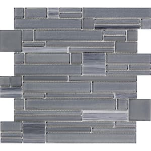 Entity Zest Glossy 11.81 in. x 11.81 in. x 8mm Glass Mesh-Mounted Mosaic Tile (0.97 sq. ft.)