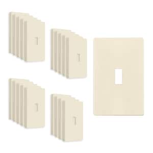 1-Gang Toggle Plastic Screwless Wall Plate, Light Almond (20-Pack)